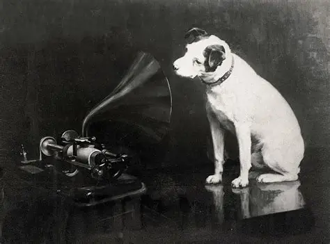 Pintura His Master's Voice com o cão Nipper